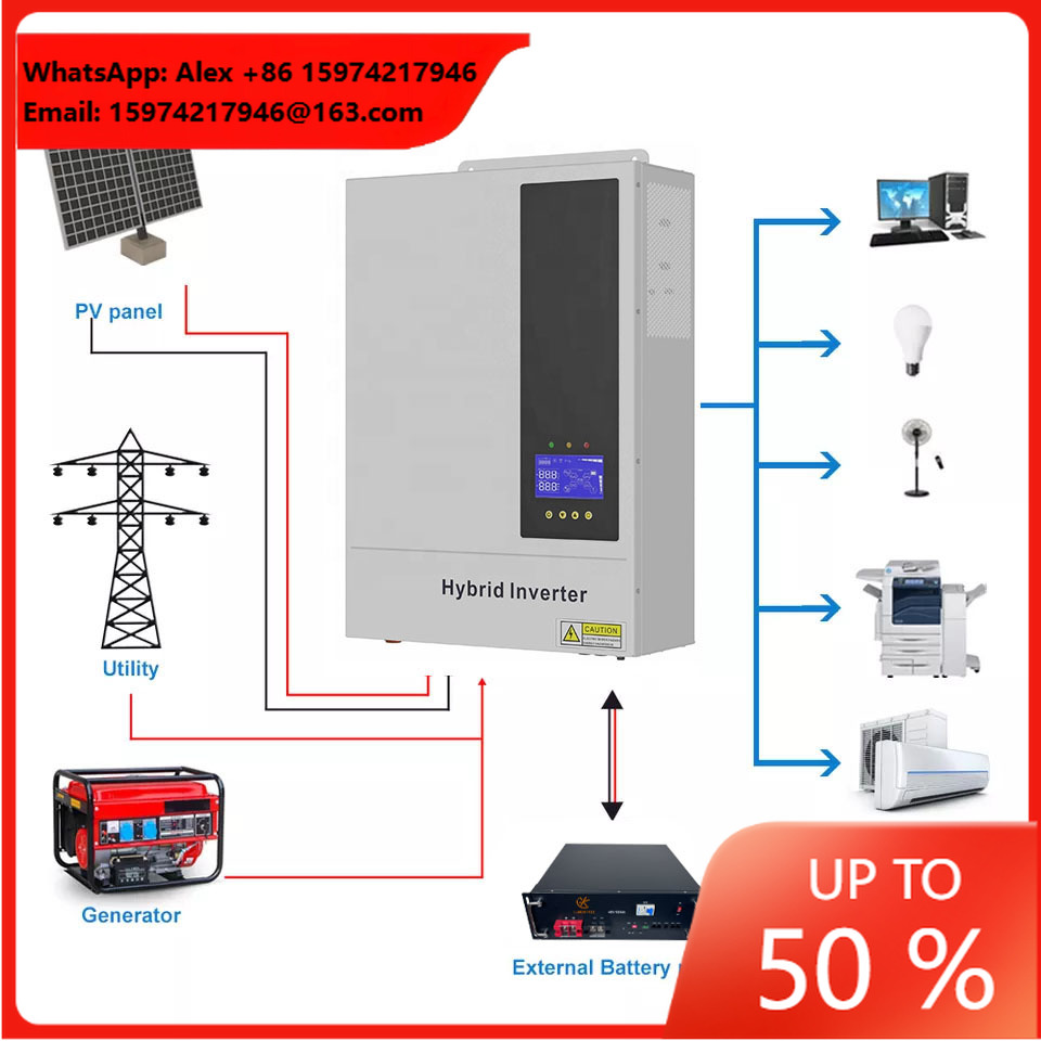 Hybrid Solar Inverter 5.5Kw Mppt 48V - Inversor Híbrido Solar Tudo em Um