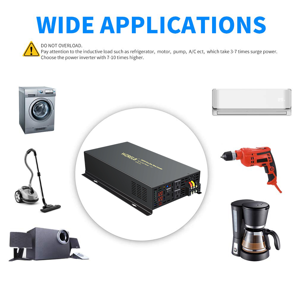 Pure Sine Wave Inverter 5000W 48V 220V - Inversor de energia solar de onda