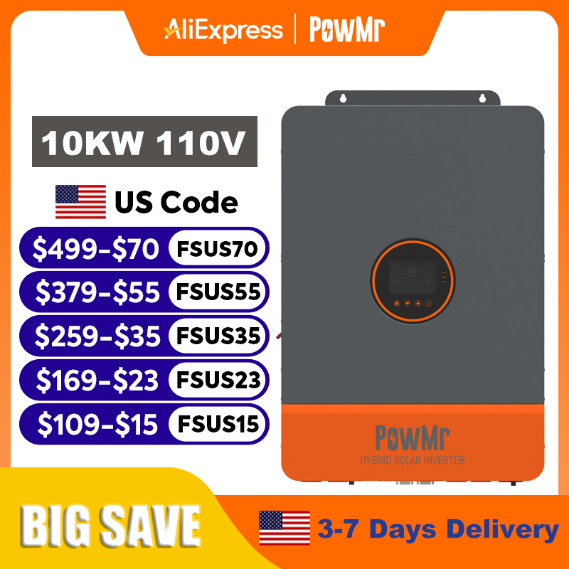 Split Phase Inverter 10Kw 110V 220V - Inversor Híbrido Solar PowMr 16KW 10KW