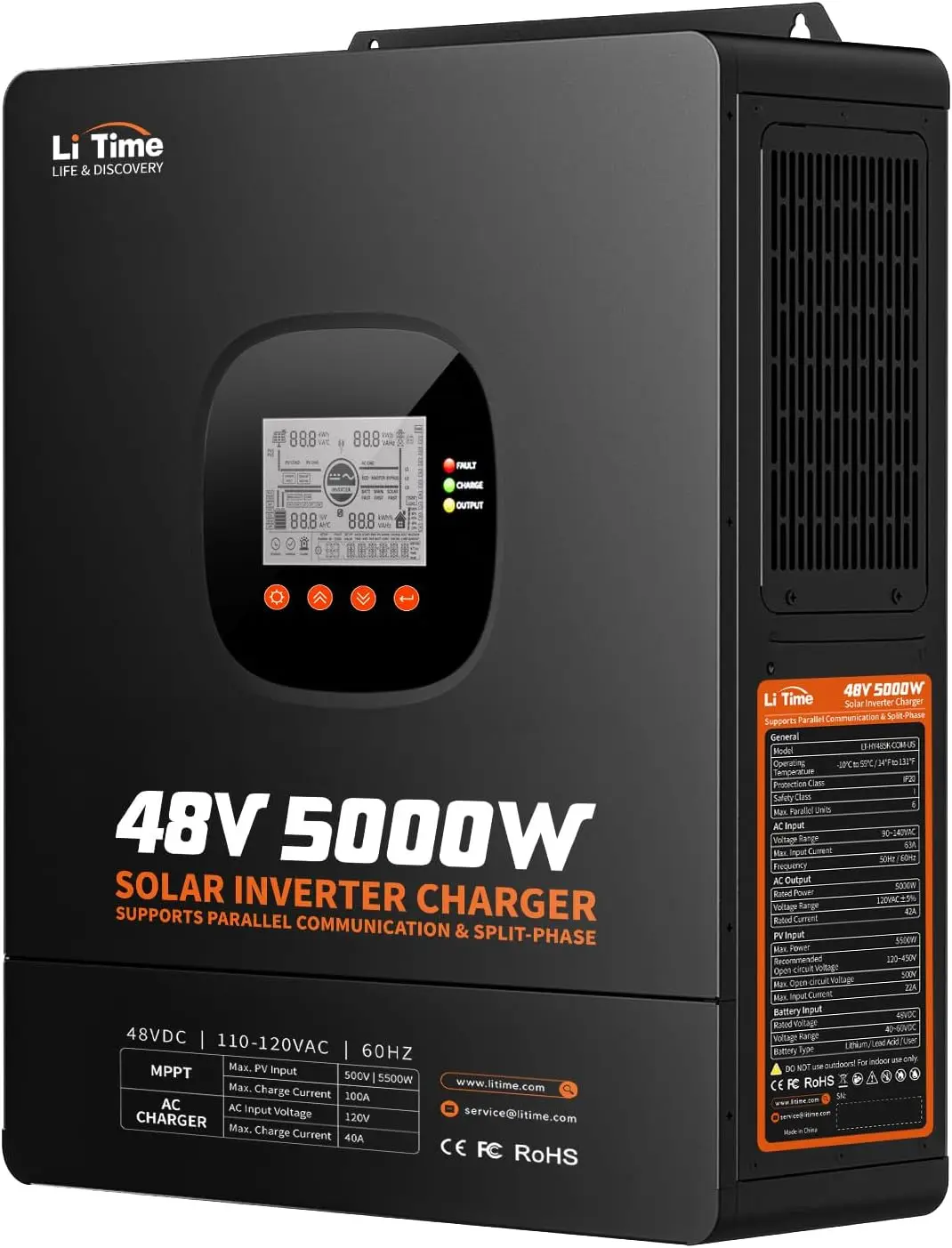 Inversor Carregador Híbrido So - Parallel Solar Inverter 48V 5000W Mppt avaliação e preço