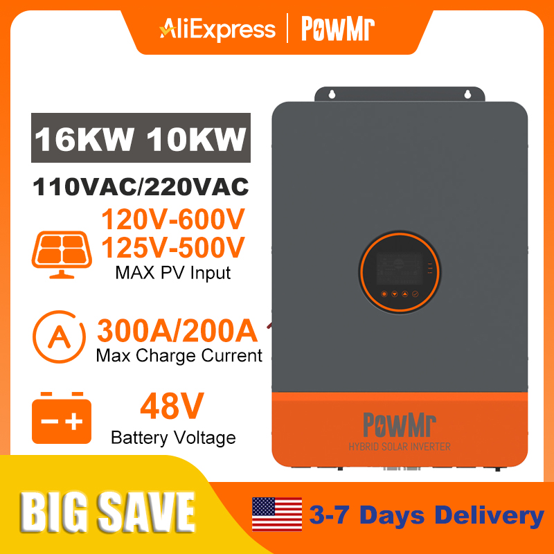 Inversor Híbrido Solar PowMr 1 - Split Phase Inverter 10Kw 110V 220V avaliação e preço