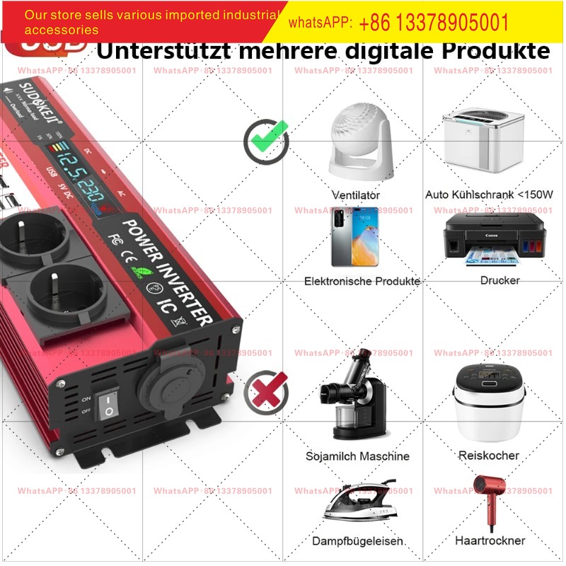 Inversor de energia 12V para 2 - Power Inverter 12V 220V 4000W Continuous avaliação e preço