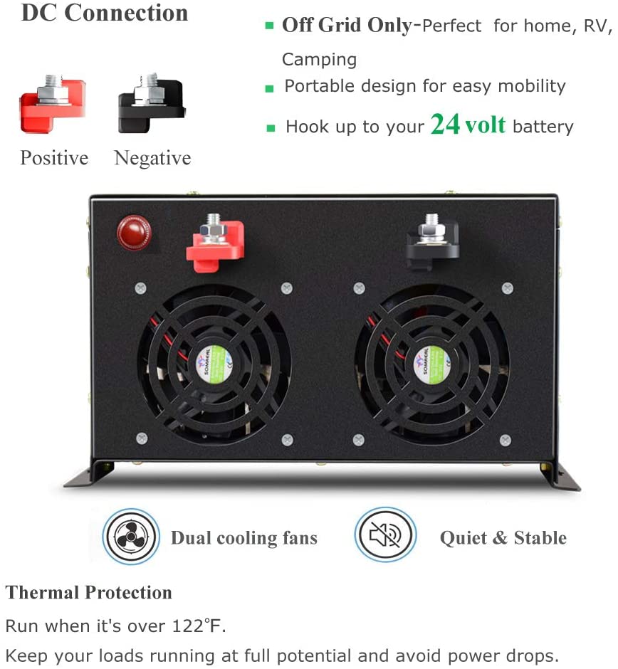 Inversor solar de onda senoida - Pure Sine Wave Inverter 5000W 48V 220V avaliação e preço