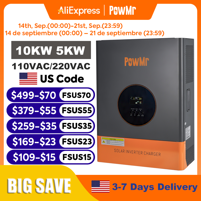 Inversor de Fase Dividida PowM - Split Phase Inverter 10Kw 110V 220V avaliação e preço